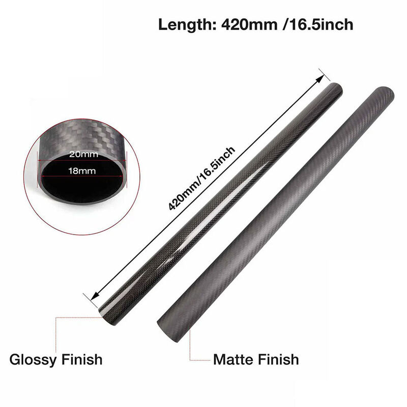 High Temperature Resistant 420mm /16.5inch 100% 3K Carbon Fiber Tube for Structural Applications